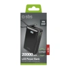 Powerbank SBS 20000 mAh 20 W z wbudowanym kablem USB-C i wyświetlaczem cyfrowym - czarny