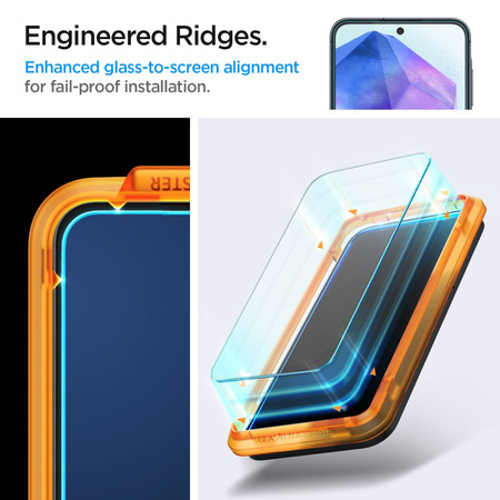 SPIGEN SZKŁO HARTOWANE ALM GLAS.TR DO GALAXY A55 5G 2-PACK WYGODNE W UŻYTKU