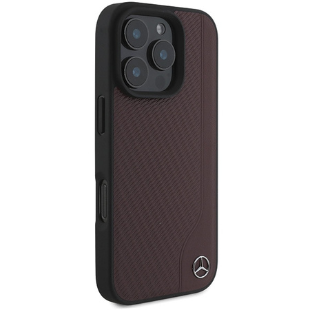 MERCEDES HARDCASE DO IPHONE 16 PRO 6.3 MB WOOD IMITATION LEATHER DO MAGSAFE