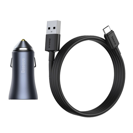 BASEUS ŁADOWARKA USB TYP C 40 W KABEL USB TYP C SZARY