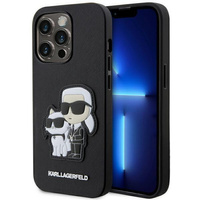 Etui Karl Lagerfeld KLHCP14XSANKCPK na iPhone 14 Pro Max 6.7" hardcase - czarne Saffiano Karl&Choupette