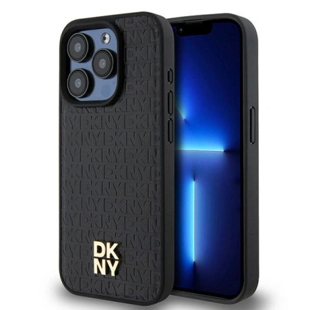 DKNY ETUI DO IPHONE 15 PRO DO MAGSAFE SKÓRA Z WZOREM MONOGRAM I LOGO