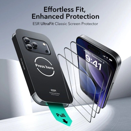 ESR SZKŁO HARTOWANE ULTRAFIT TEMPERED GLASS 2-PACK DO IPHONE 17 PRO MAX