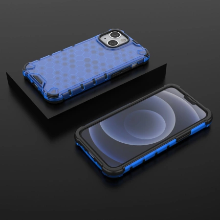 HURTEL ETUI PANCERNE DO IPHONE 13 MINI HONEYCOMB Z ŻELOWĄ RAMKĄ OCHRONNE