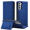 Magnet Card Case etui do Samsung Galaxy S22+ (S22 Plus) pokrowiec portfel na karty kartę podstawka niebieski