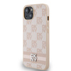 DKNY ETUI HARDCASE DO IPHONE 14 15 13 6,1 LEATHER CHECKERED MONO STRIPES