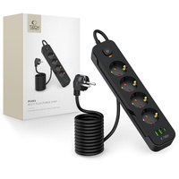 TECH-PROTECT LISTWA ZASILAJĄCA DO SMARTFONÓW 4 GNIAZDA 2 USB 1 TYPE-C 200CM