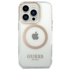 Etui Guess GUHMP14LHTRMD na iPhone 14 Pro - złote Metal Outline Magsafe