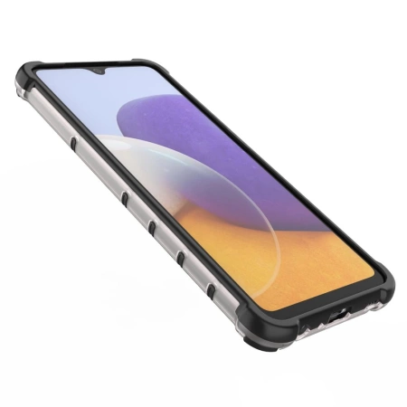 HURTEL POKROWIEC PANCERNY HONEYCOMB DO SAMSUNG GALAXY A22 4G Z ŻELOWĄ RAMKĄ