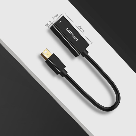 Ugreen kabel adapter przejściówka FHD (1080p) HDMI (żeński) - Mini DisplayPort (męski - Thunderbolt 2.0) biały (MD112 10460)