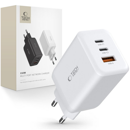 TECH-PROTECT ŁADOWARKA 65W Z PORTAMI PD QC3.0 DO SAMSUNG GALAXY NOTE 10 S21