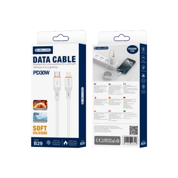 JELLICO kabel B29 USB-C - Lightning PD 30W 1M Biały