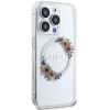 Etui Guess IML Flowers Wreatch MagSafe na iPhone 15 Pro Max - przezroczyste