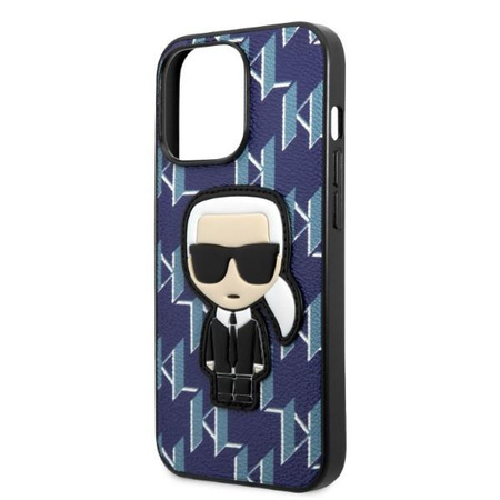 Etui Karl Lagerfeld KLHCP13LPMNIKBL na iPhone 13 Pro / 13 hardcase - niebieskie Monogram Ikonik Patch