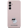 Etui Karl Lagerfeld Silicone Choupette Metal Pin na Samsung Galaxy S23 FE - różowe
