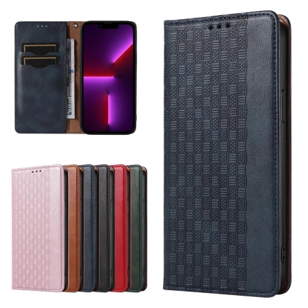 Magnet Strap Case etui iPhone 14 Plus pokrowiec z klapką portfel mini smycz podstawka niebieskie