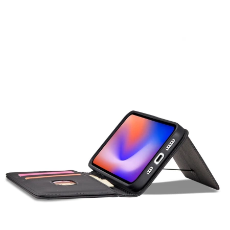 HURTEL MAGNET CARD CASE DO IPHONE 12 PRO ETUI PORTFEL NA KARTY Z PODSTAWKĄ