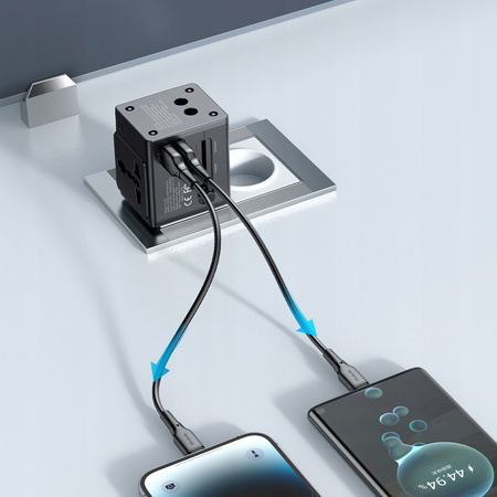 MCDODO ŁADOWARKA USB ADAPTER PRZEJŚCIÓWKA ANGIELSKA WTYCZKA USA UK EU US