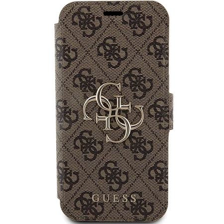 Etui Guess 4G Metal Logo na iPhone 15 Pro - brązowe