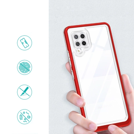 HURTEL CLEAR 3IN1 ETUI DO SAMSUNG GALAXY A42 5G POKROWIEC ŻELOWY Z RAMKĄ