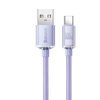 Baseus Crystal Shine Series kabel przewód USB do szybkiego ładowania i transferu danych USB Typ A - USB Typ C 100W 1,2m fioletowy (CAJY000405)