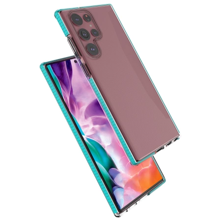 HURTEL SPRING CASE ŻELOWE ETUI DO SAMSUNG GALAXY S22 ULTRA Z KOLOROWĄ RAMKĄ