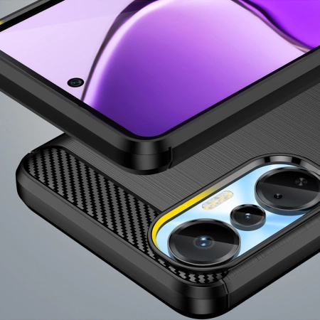 Carbon Case etui do Infinix Hot 20S elastyczny silikonowy karbonowy pokrowiec czarne