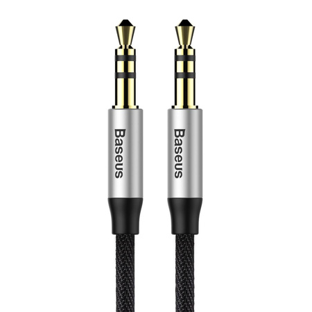 Baseus Yiven M30 kabel audio stereo AUX 3,5 mm męski mini jack 1m srebrno-czarny (CAM30-BS1)