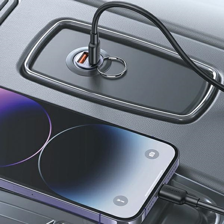 USAMS ŁADOWARKA SAMOCHODOWA 1xUSB 1xUSB-C C38 30WPD DO TELEFONÓW IPHONE