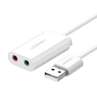 UGREEN KARTA DŹWIĘKOWA ZEWNETRZNA USB DO LAPTOPÓW KOMPUTERÓW AUDIO 15CM