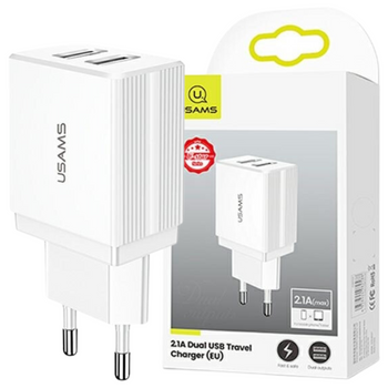 USAMS ŁADOWARKA 2XUSB T24 2,1A DO TELEFONÓW ANDROID IPHONE Z DWOMA