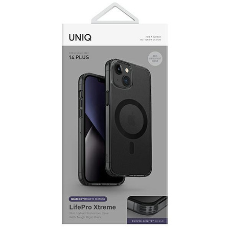 Etui Uniq LifePro Xtreme na iPhone 14 Plus Magclick Charging czarny/frost smoke