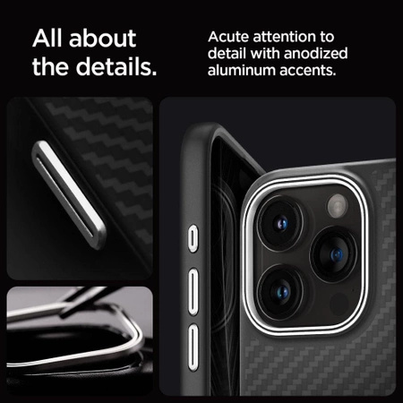 Etui Spigen Enzo Aramid Mag z MagSafe na iPhone 15 Pro Max - matowo-czarne