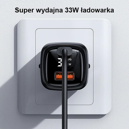 USAMS ŁADOWARKA 1XUSB-C 1XUSB T46 33W DO TELEFONÓW APPLE IPHONE PD3.0 QC3.0
