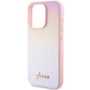 Etui Guess Saffiano Iridescent Script na iPhone 14 Pro Max - różowe