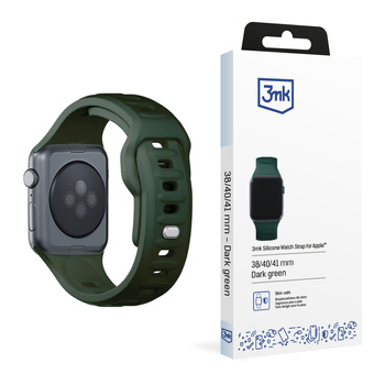 38/40/41/42 mm Dark Green (small) - 3mk Silicone Watch Strap for Apple