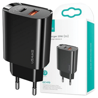 USAMS ŁADOWARKA 20W 1XUSB-C 1XUSB PD3.0 DO TELEFONÓW HUAWEI XIAOMI SAMSUNG