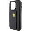 Etui Ferrari Grip Stand Metal Logo na iPhone 15 Pro Max - czarne