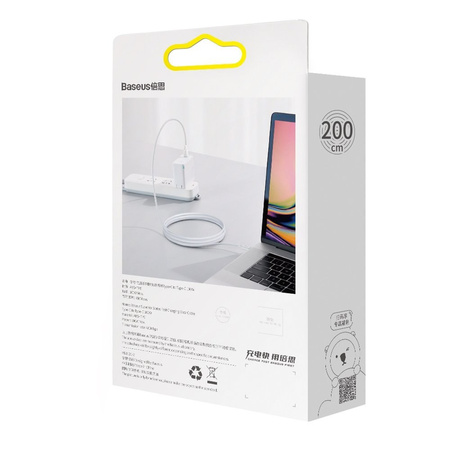Baseus Superior kabel przewód USB Typ C - USB Typ C szybkie ładowanie Quick Charge / Power Delivery / FCP 100W 5A 20V 2m biały (CATYS-C02)