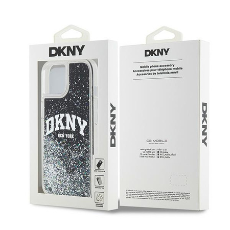 DKNY ETUI DO IPHONE 14 15 136.1 HARDCASE LIQUID GLITTER BIG LOGO OCHRONA