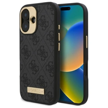 Guess GUHMP16MU4GPRK iPhone 16 Plus 6.7 czarny/black hardcase 4G Logo Plate MagSafe