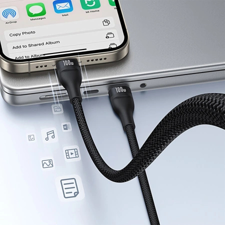 BASEUS KABEL 3W1 USB-C DO LIGHTNING 1,5M DO IPHONE 12 13 14 100W Z 3 KABLAM