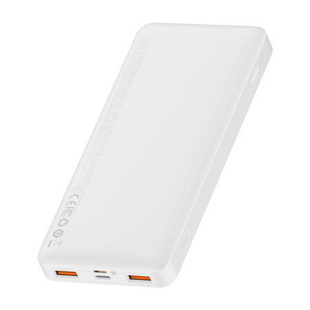 Baseus Bipow powerbank z szybkim ładowaniem 10000mAh 20W biały (Overseas Edition) + kabel USB-A - Micro USB 0.25m biały (PPBD050502)