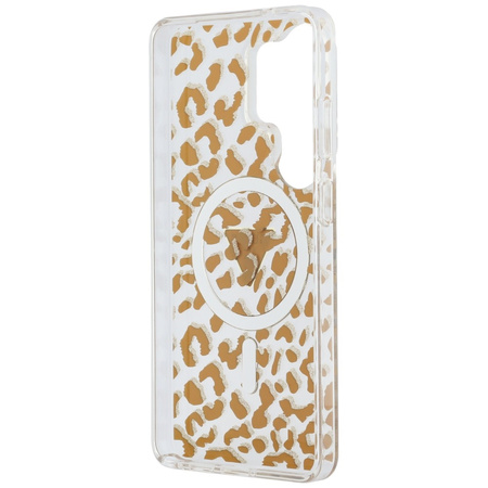 Etui Guess IML Leopard Print Triangle    MagSafe do Samsung Galaxy S26 Ultra brązowy