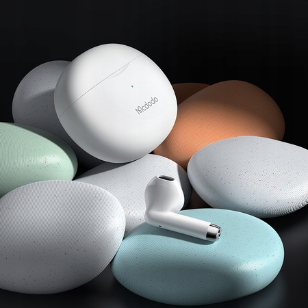 MCDODO SŁUCHAWKI BEZPRZEWODOWE DOUSZNE BLUETOOTH 5 Z MIKROFONEM ETUI BIAŁE
