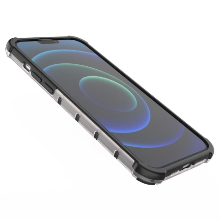 HURTEL ETUI HONEYCOMB DO IPHONE 13 PRO MAX Z ŻELOWĄ RAMKĄ ANTYWSTRZĄSOWE