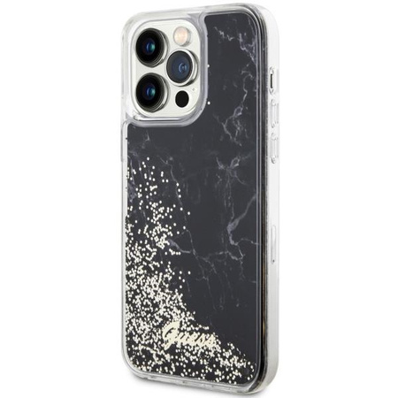 Etui Guess GUHCP14XLCSGSGK na iPhone 14 Pro Max 6.7" - czarne Liquid Glitter Marble