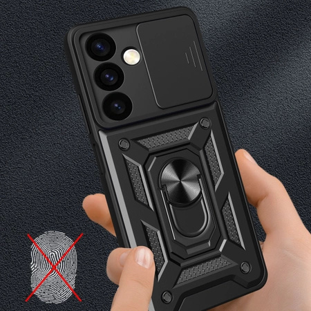 Etui Hybrid Armor Camshield do Samsung Galaxy S24 pancerne z osłoną na aparat - czarne