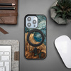 Etui z drewna i żywicy na iPhone 15 Pro MagSafe Bewood Unique Planeta Ziemia - niebiesko-zielone