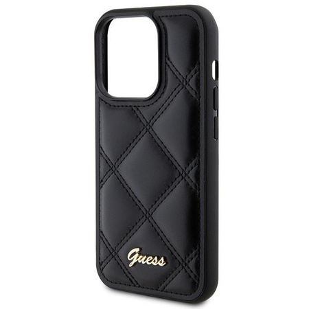 Etui Guess Quilted Metal Logo na iPhone 15 Pro Max - czarne